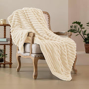 Luxury Plush Fleece Throw Blanket Soft Warm Reversible Sofa Bed 100x160cm - Kwikley