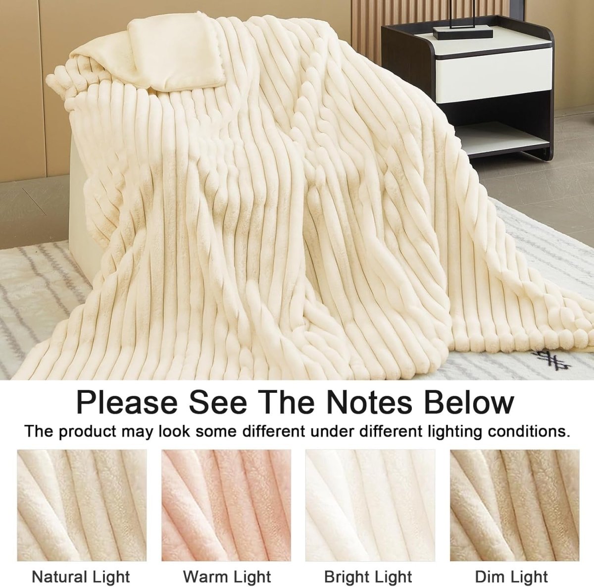 Luxury Plush Fleece Throw Blanket Soft Warm Reversible Sofa Bed 100x160cm - Kwikley