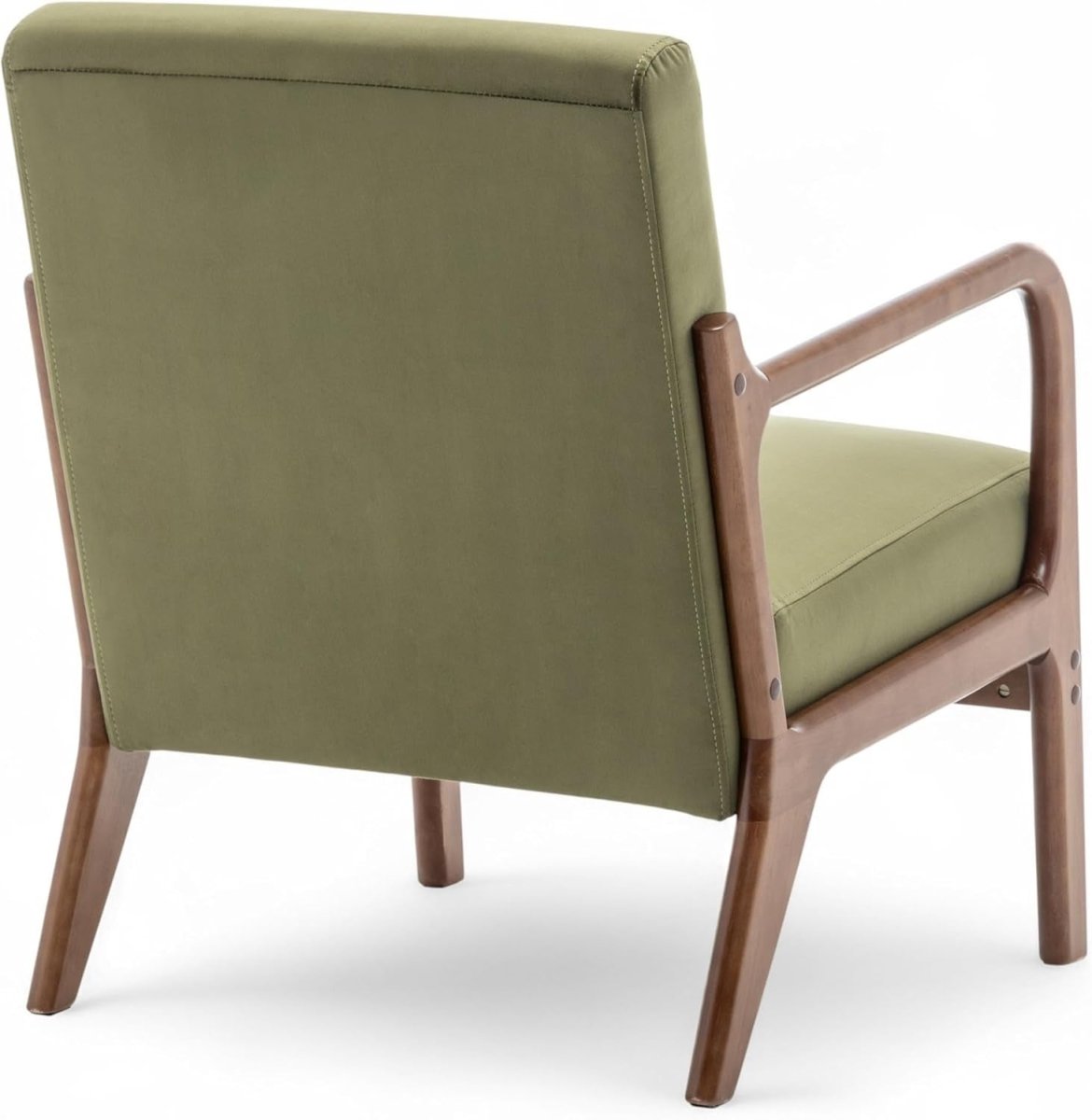 Luxury Sage Green Velvet Accent Chair w/ Lumbar Cushion – Small Armchair - Kwikley