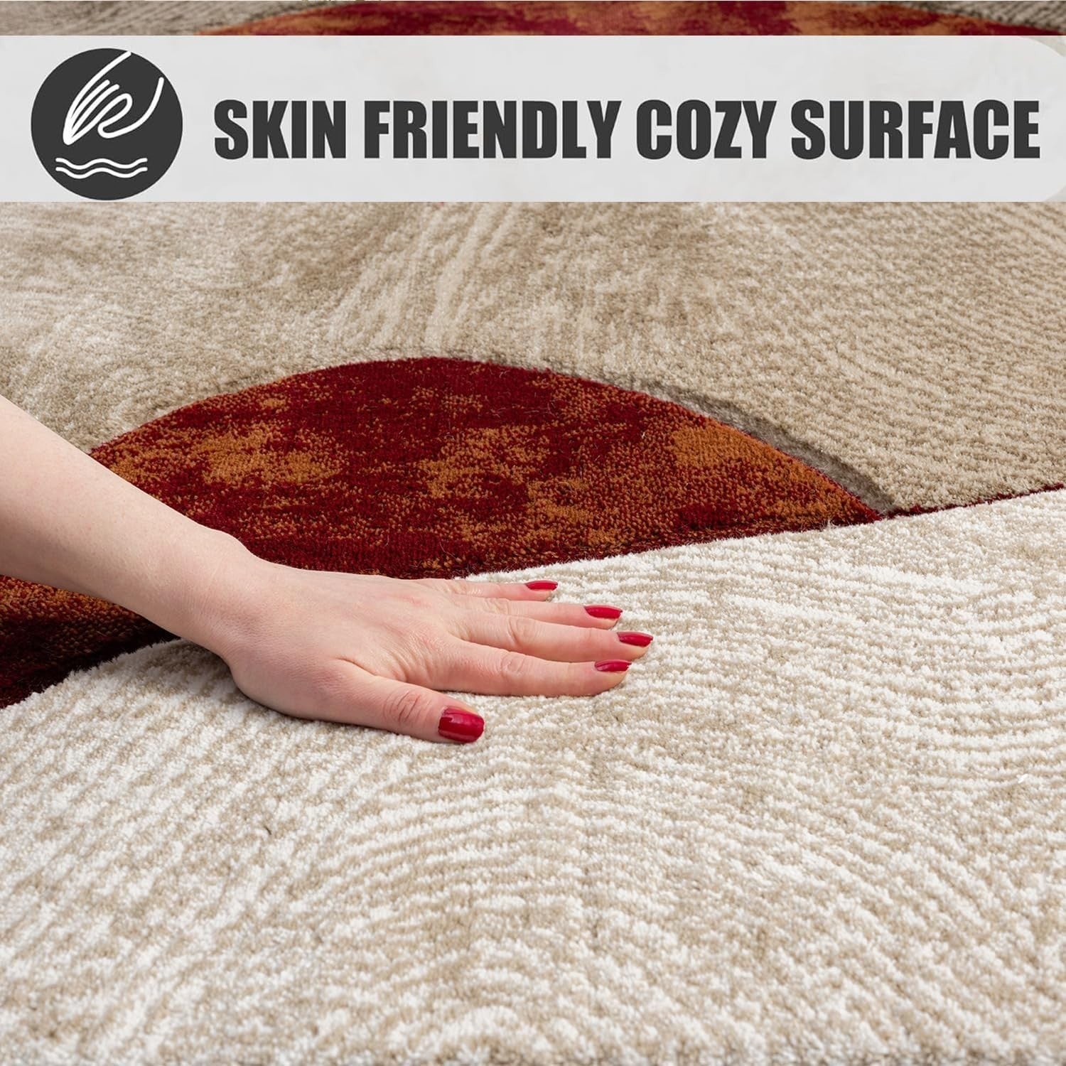 Luxury Shaggy Area Rug 120x170cm Abstract Curved Soft Thick Pile Carpet - Kwikley