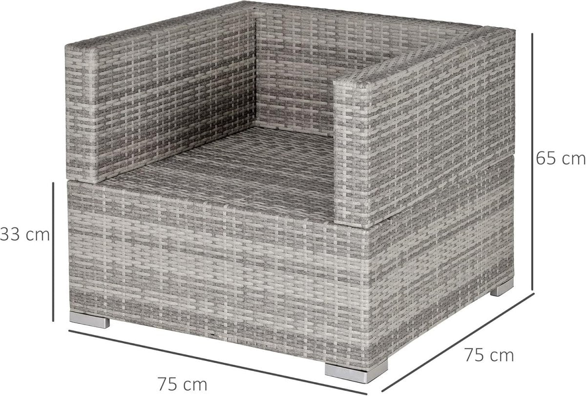 Luxury Single Outdoor Rattan Armchair with Cushions Deep Seat Patio Lounge - Kwikley