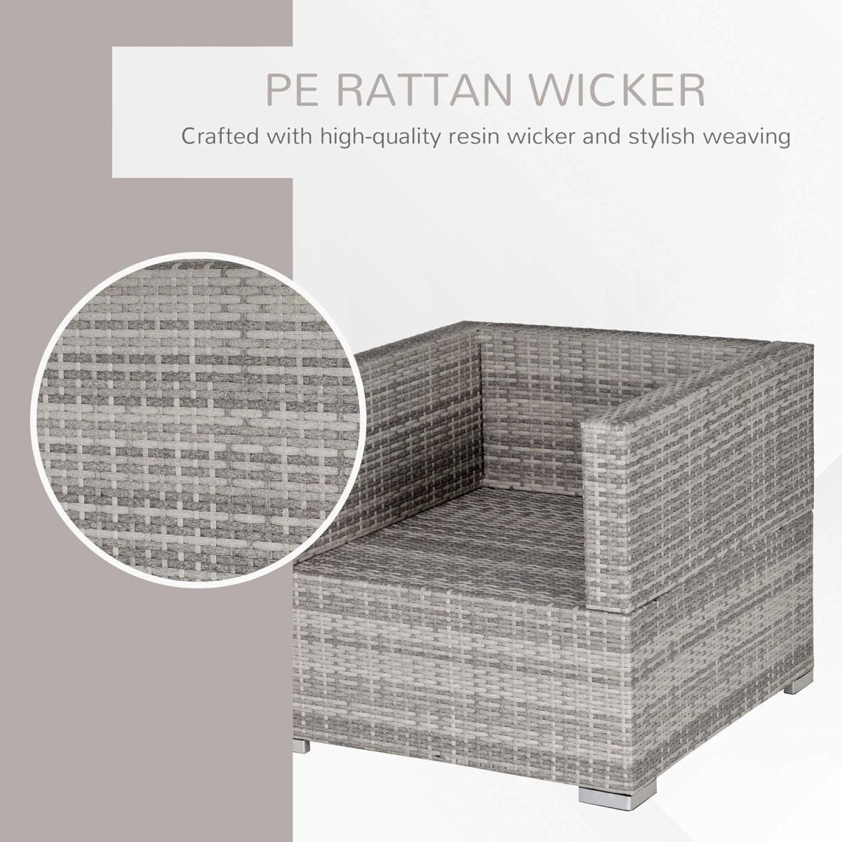 Luxury Single Outdoor Rattan Armchair with Cushions Deep Seat Patio Lounge - Kwikley
