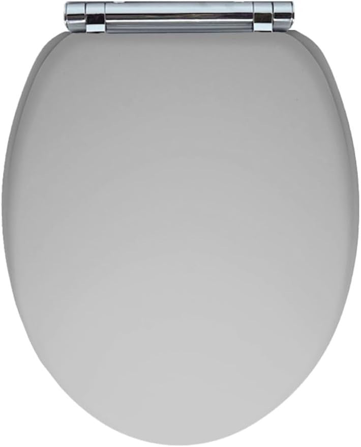 Luxury Soft Touch Slow Close Toilet Seat Grey Click Lift & Clean Warm Matte - Kwikley