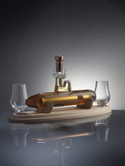 Luxury Submarine Whisky Decanter Set with 2 Glasses Display Stand Gift - Kwikley