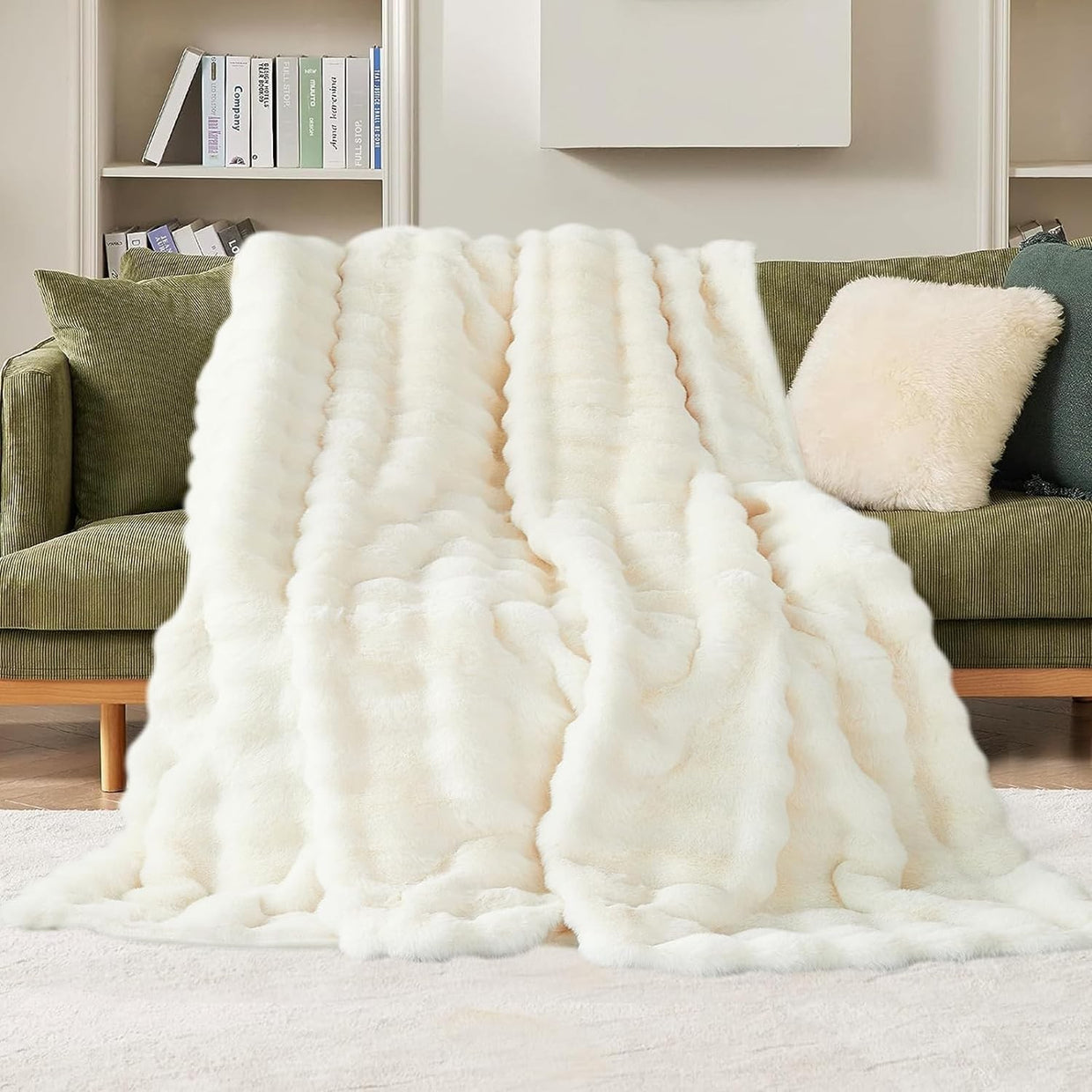 Luxury Thick Plush Fleece Throw Blanket Soft Warm Sofa Bed 100x160cm - Kwikley