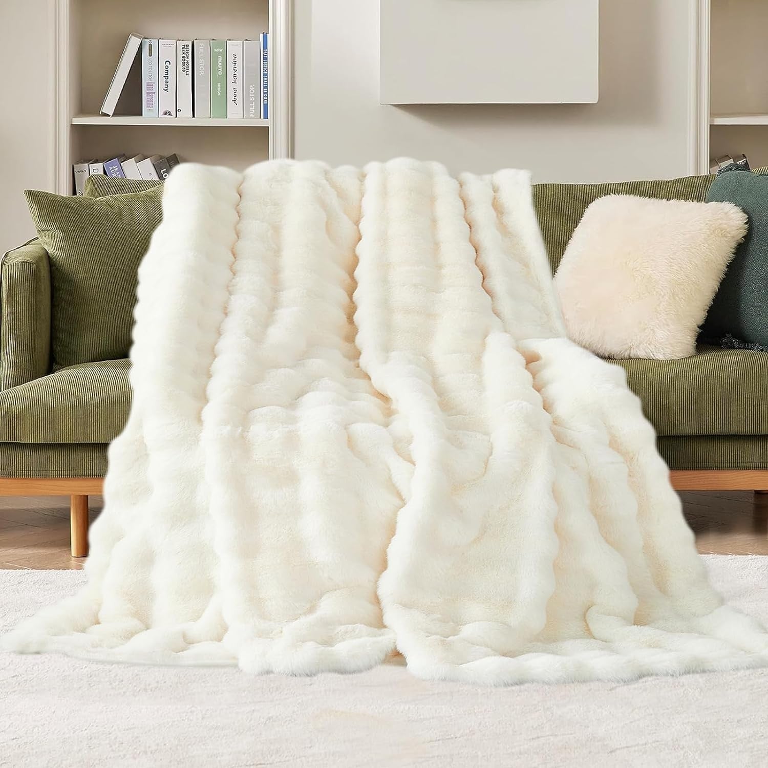 Luxury Thick Plush Fleece Throw Blanket Soft Warm Sofa Bed 100x160cm - Kwikley