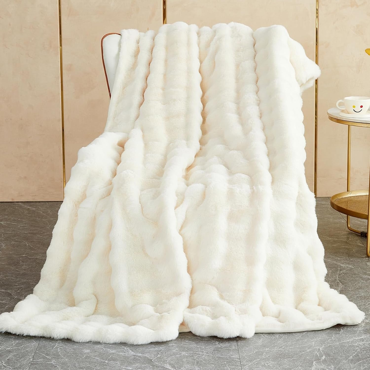 Luxury Thick Plush Fleece Throw Blanket Soft Warm Sofa Bed 100x160cm - Kwikley