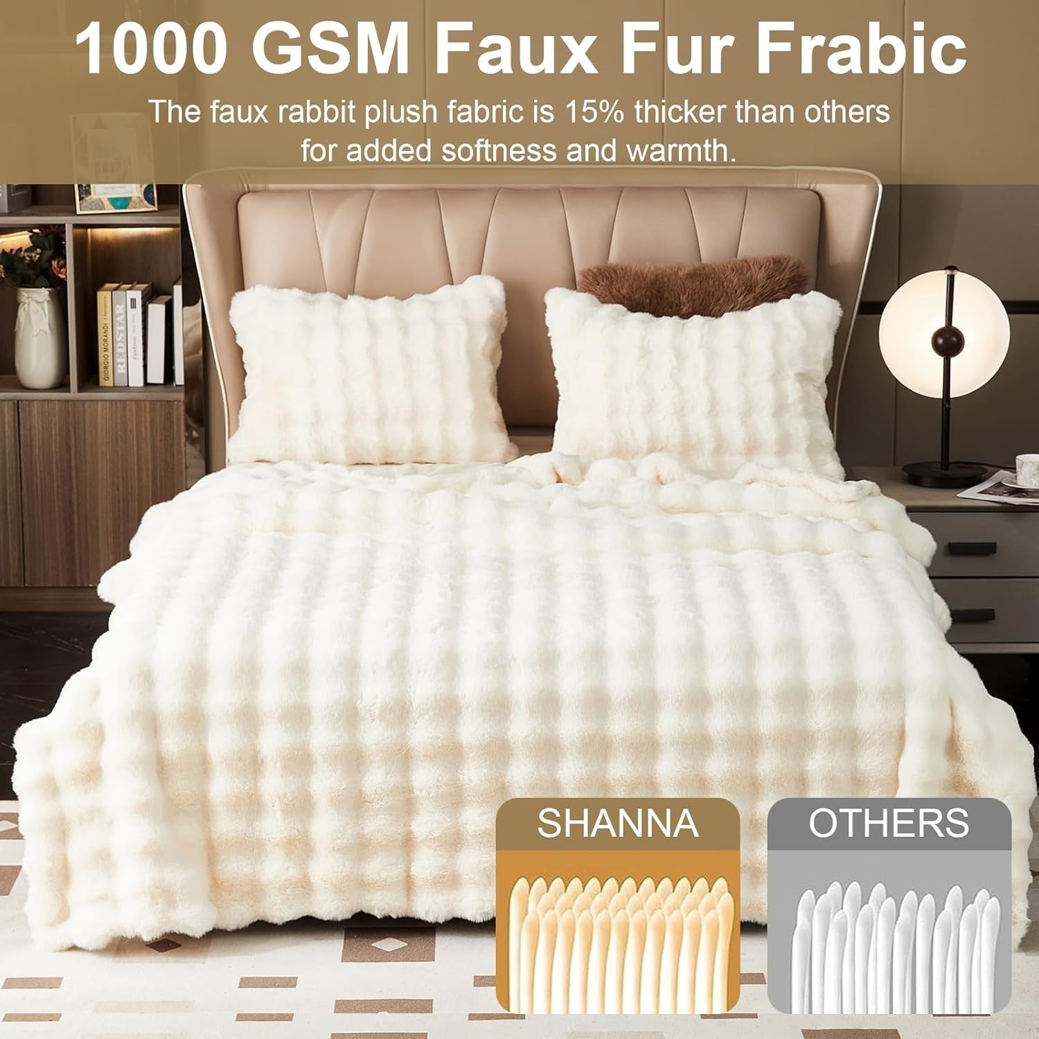 Luxury Thick Plush Fleece Throw Blanket Soft Warm Sofa Bed 100x160cm - Kwikley