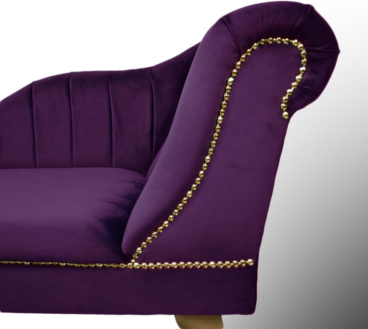 Luxury Tufted Velvet Chaise Lounge Sofa Right Hand Accent Chair Amethyst - Kwikley