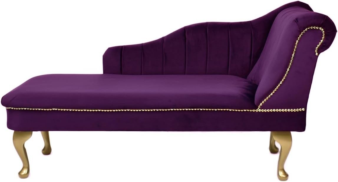 Luxury Tufted Velvet Chaise Lounge Sofa Right Hand Accent Chair Amethyst - Kwikley