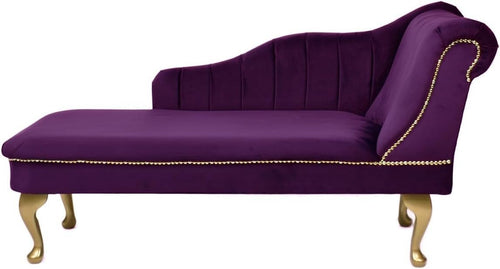 Luxury Tufted Velvet Chaise Lounge Sofa Right Hand Accent Chair Amethyst - Kwikley