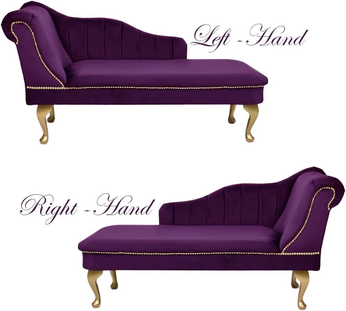 Luxury Tufted Velvet Chaise Lounge Sofa Right Hand Accent Chair Amethyst - Kwikley