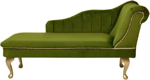 Luxury Tufted Velvet Chaise Lounge Sofa Right Hand Accent Chair Olive - Kwikley