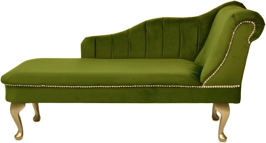 Luxury Tufted Velvet Chaise Lounge Sofa Right Hand Accent Chair Olive - Kwikley
