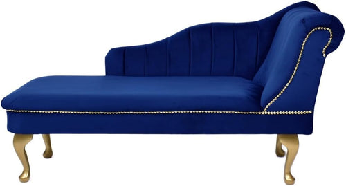 Luxury Tufted Velvet Chaise Lounge Sofa Right Hand Accent Chair Royal - Kwikley