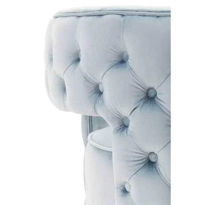 Luxury Velvet Swivel Accent Chair Gold Base | Blue Round Seat Armchair - Kwikley