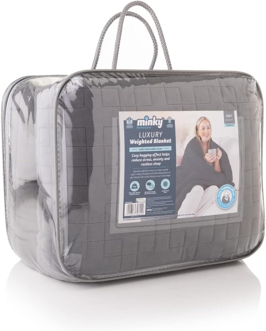 Luxury Weighted Blanket for Adults - Grey - 7kg Double 137x190cm - Stress Relief - Kwikley