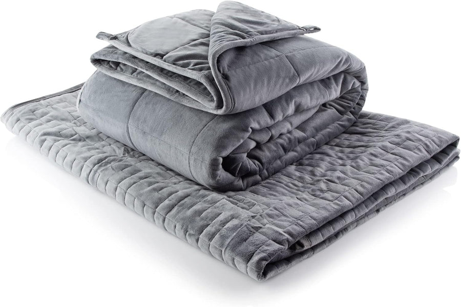 Luxury Weighted Blanket for Adults - Grey - 7kg Double 137x190cm - Stress Relief - Kwikley