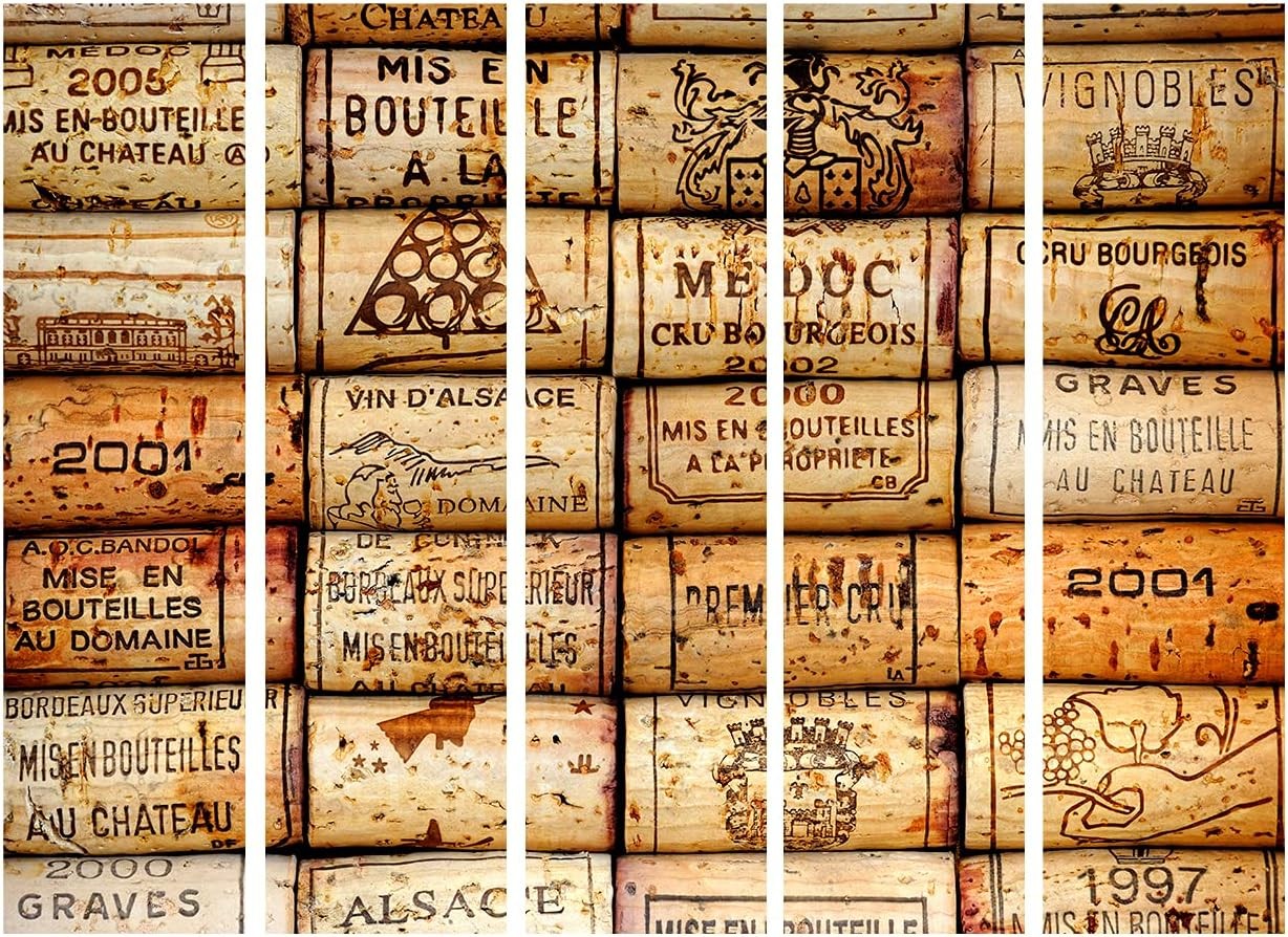 Luxury Wine Crate Acoustic 5 Panel Folding Room Divider 225x172cm Privacy Screen - Kwikley