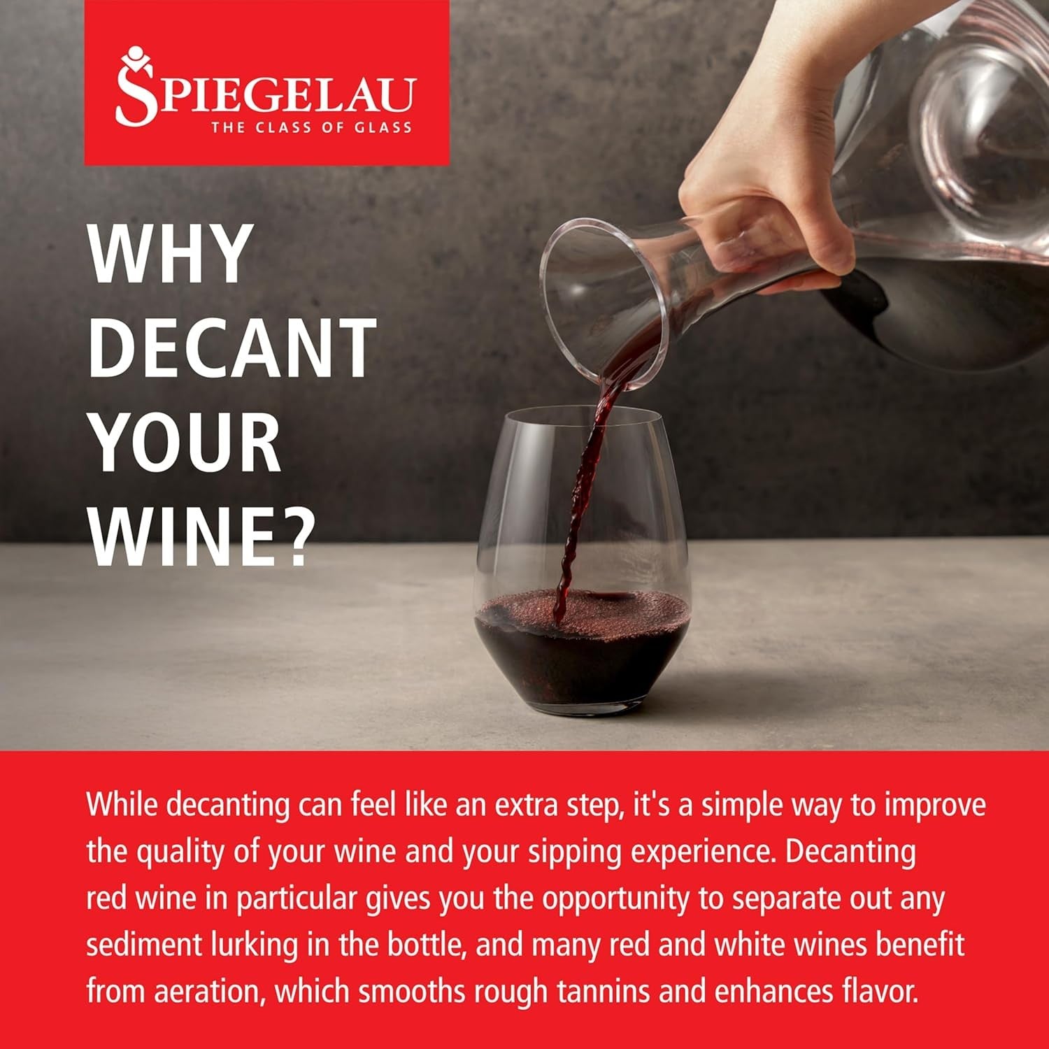 Luxury Wine Decanter 1 Litre Crystal Glass Elegant Aerating Carafe - Kwikley