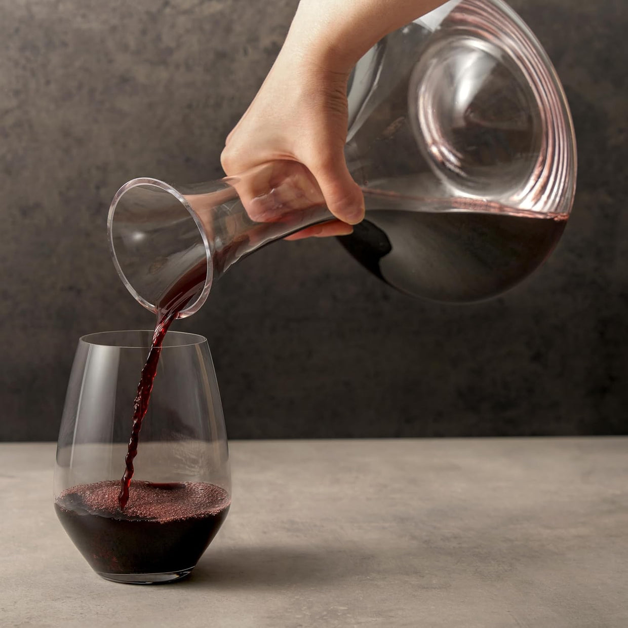 Luxury Wine Decanter 1 Litre Crystal Glass Elegant Aerating Carafe - Kwikley