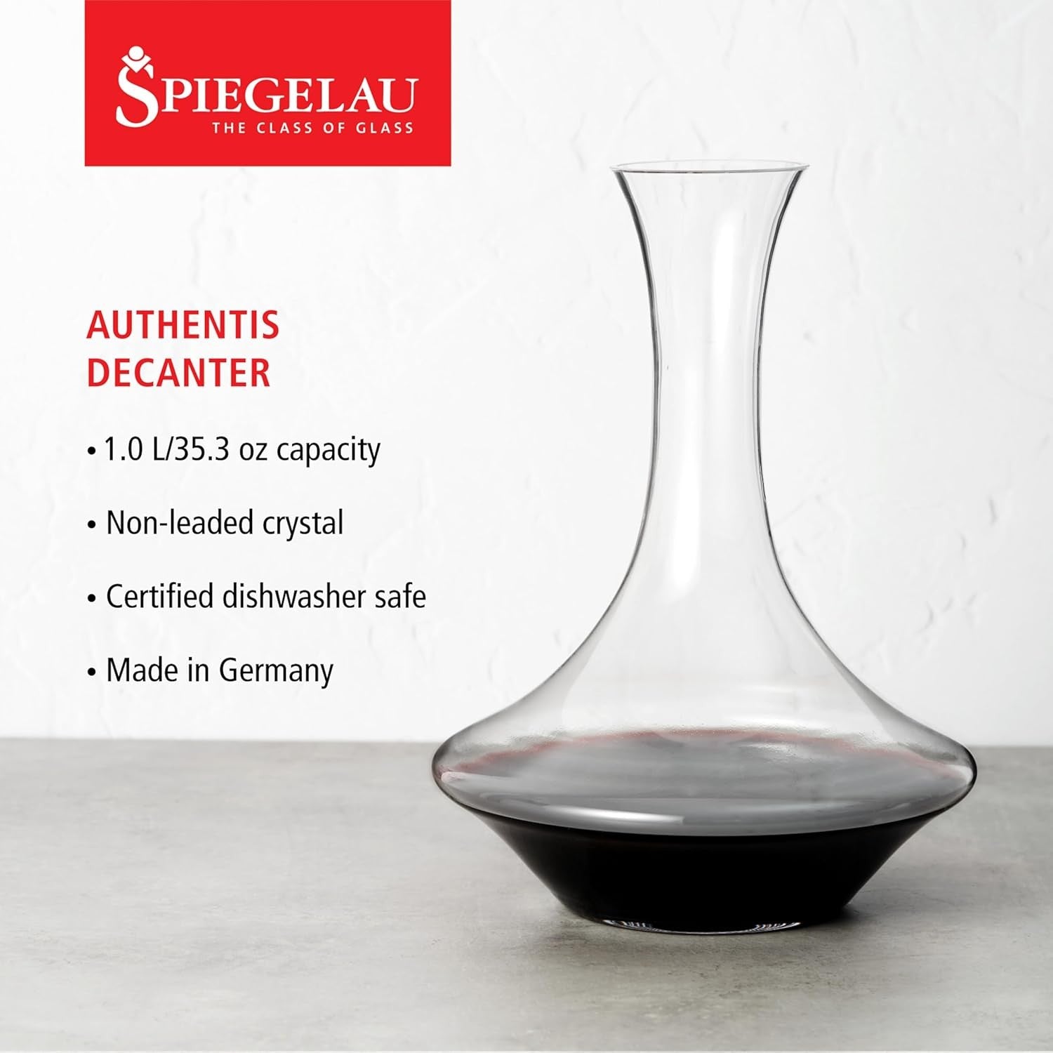 Luxury Wine Decanter 1 Litre Crystal Glass Elegant Aerating Carafe - Kwikley