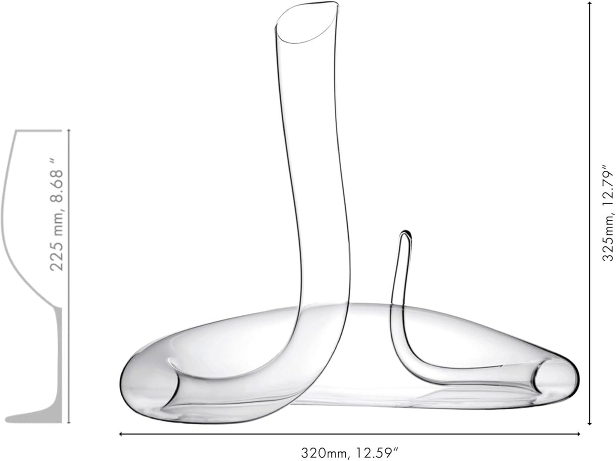 Luxury Wine Decanter Hand Blown Crystal Modern Aerating Carafe 1.16L - Kwikley