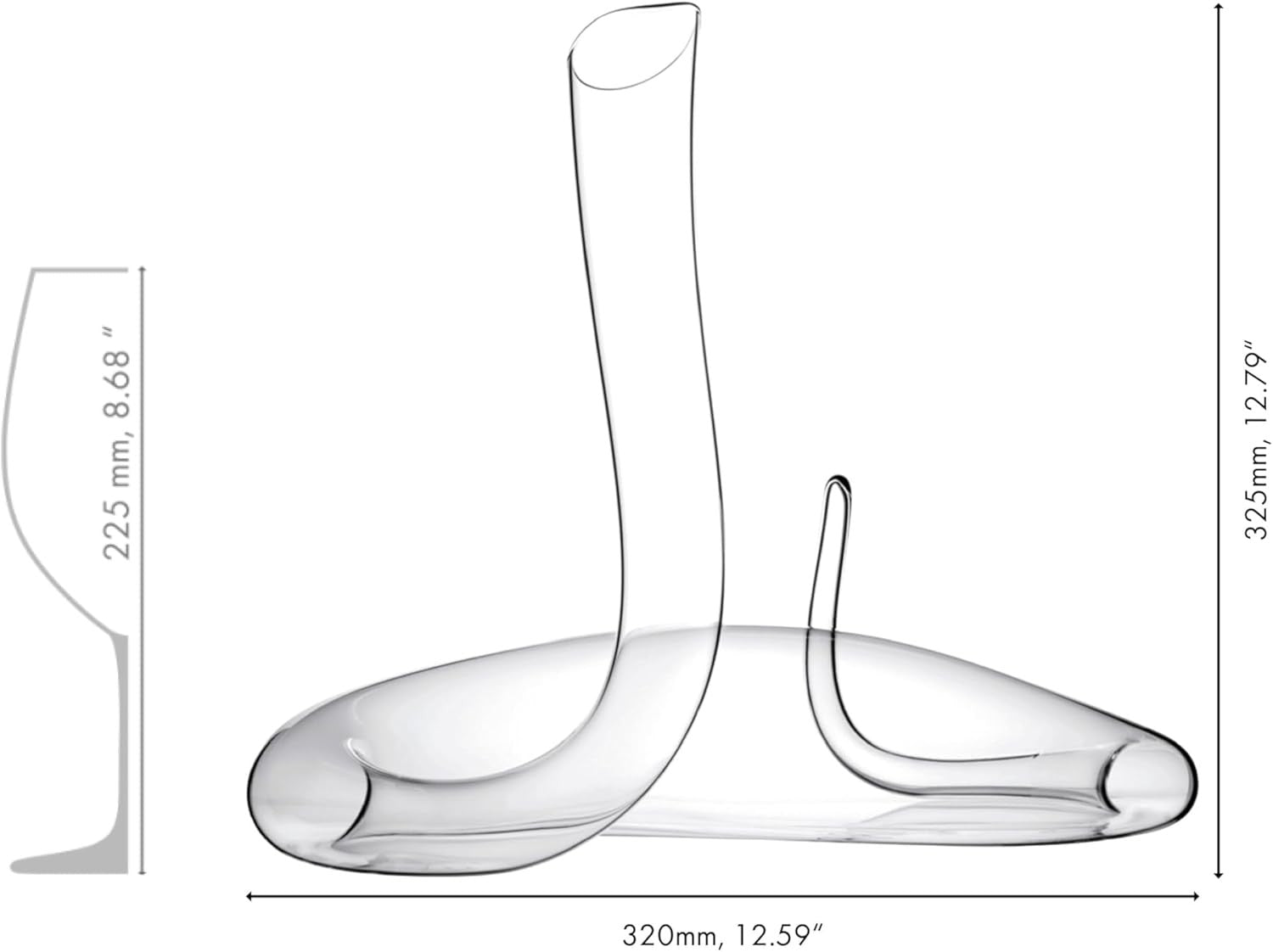 Luxury Wine Decanter Hand Blown Crystal Modern Aerating Carafe 1.16L - Kwikley