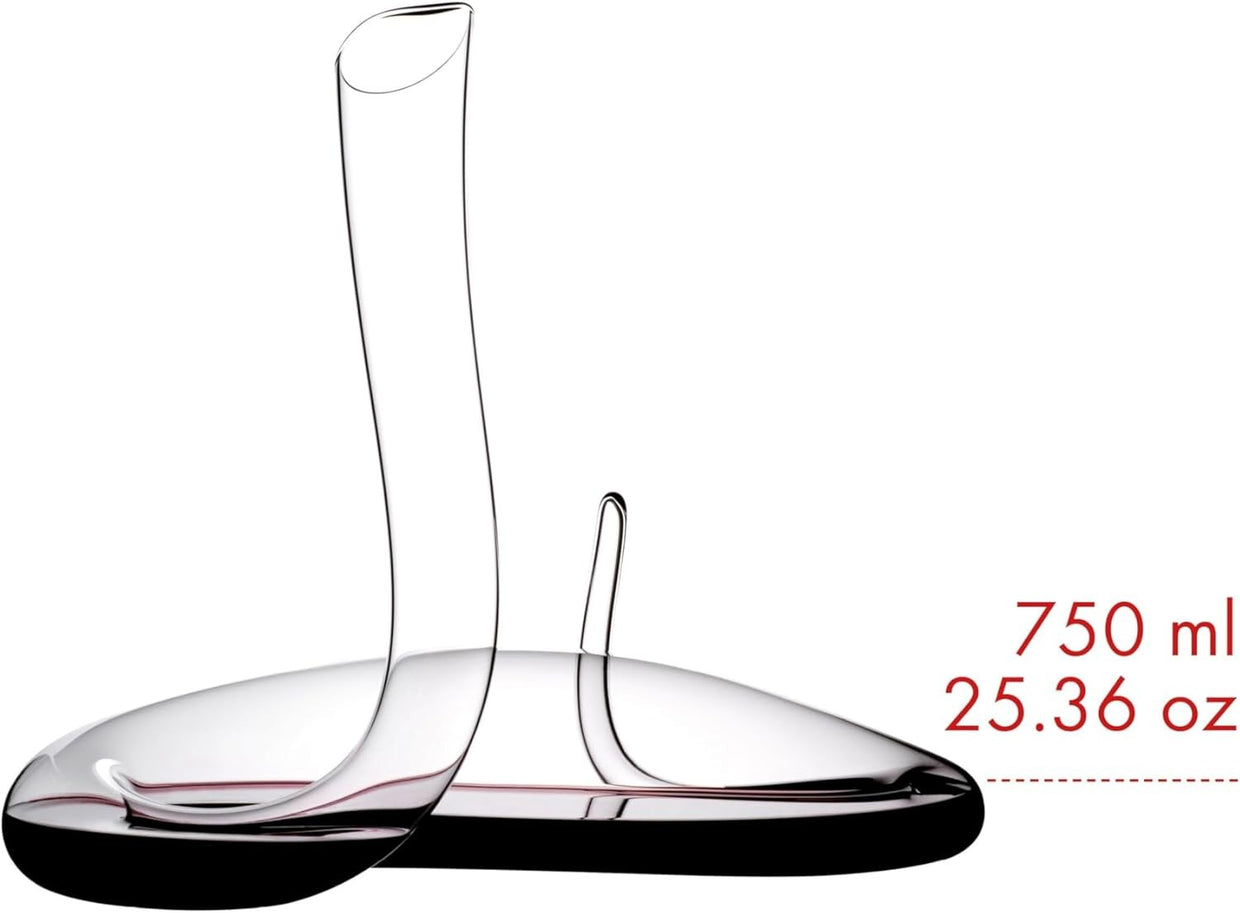 Luxury Wine Decanter Hand Blown Crystal Modern Aerating Carafe 1.16L - Kwikley