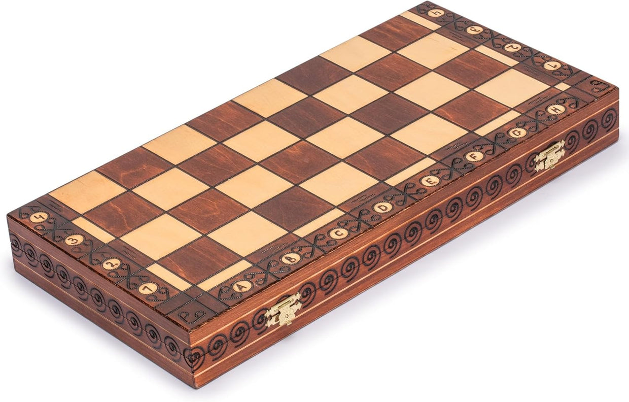 Luxury Wooden Chess Set 55cm Folding Board Handcrafted Large Chess Pieces - Kwikley