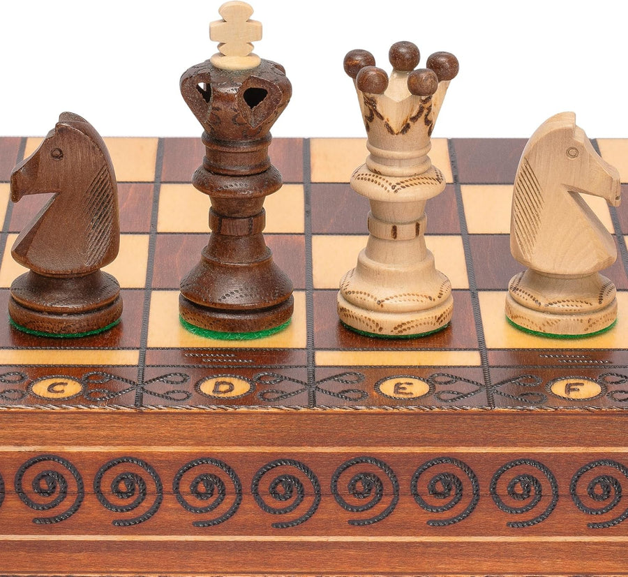 Luxury Wooden Chess Set 55cm Folding Board Handcrafted Large Chess Pieces - Kwikley