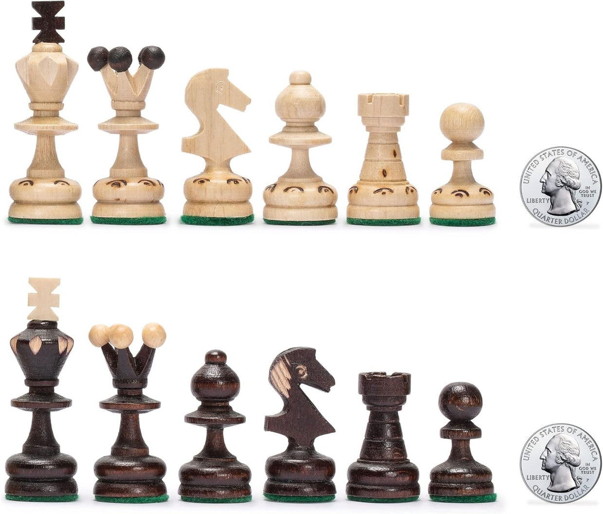 Luxury Wooden Chess Set Medium Size • Handcrafted Pieces • Folding Board Gift - Kwikley