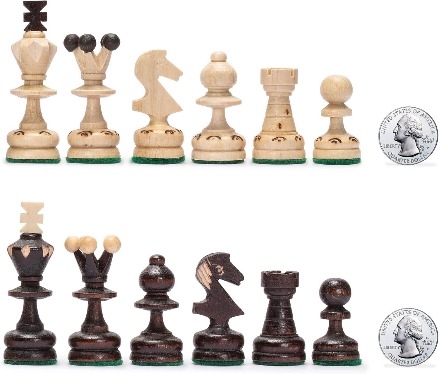 Luxury Wooden Chess Set Medium Size • Handcrafted Pieces • Folding Board Gift - Kwikley