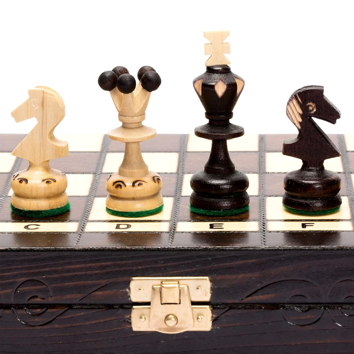 Luxury Wooden Chess Set Medium Size • Handcrafted Pieces • Folding Board Gift - Kwikley