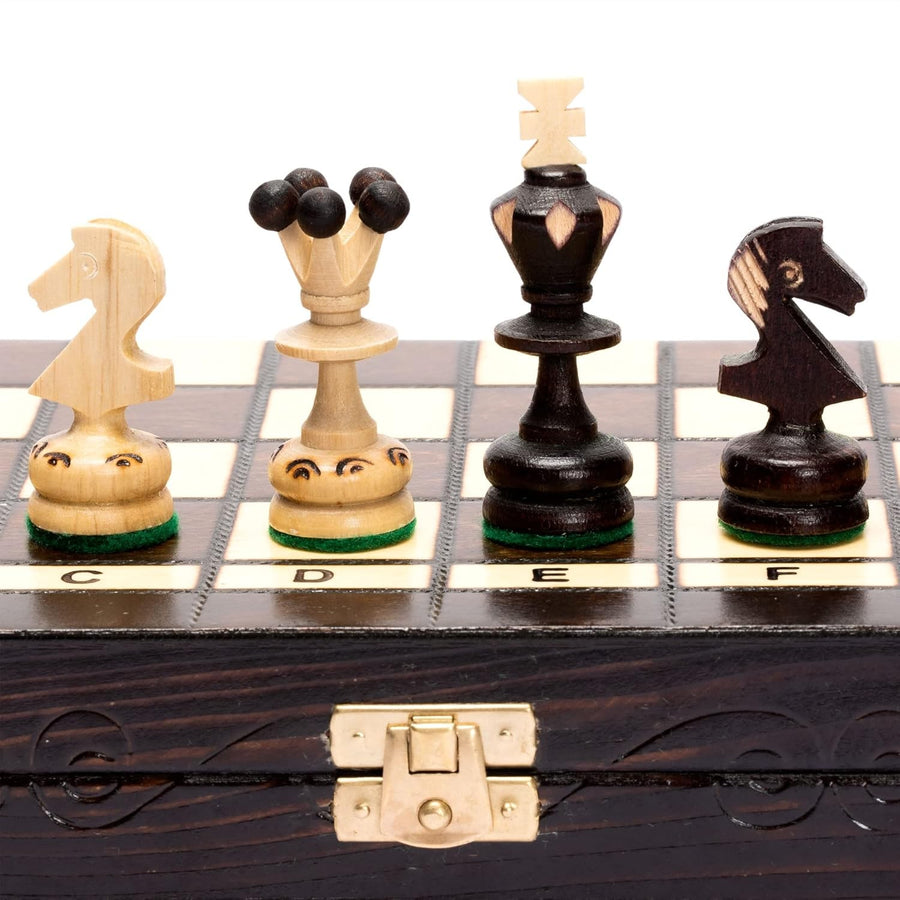 Luxury Wooden Chess Set Medium Size • Handcrafted Pieces • Folding Board Gift - Kwikley