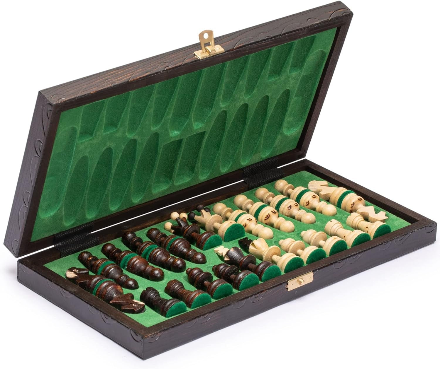 Luxury Wooden Chess Set Medium Size • Handcrafted Pieces • Folding Board Gift - Kwikley