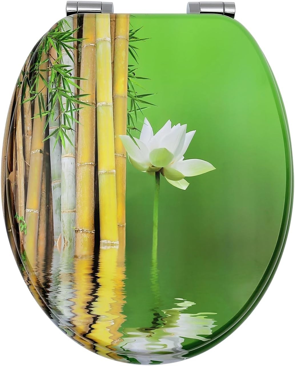 Luxury Wooden Soft Close Toilet Seat MDF Durable O Shape 43.5x37.5cm - Kwikley