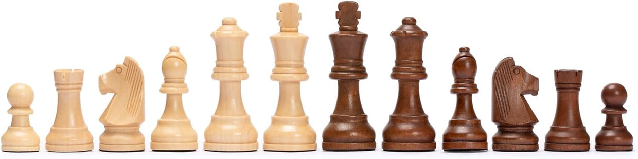 Luxury Wooden Staunton Chess Set 7.7cm Kings Classic Folding Board - Kwikley
