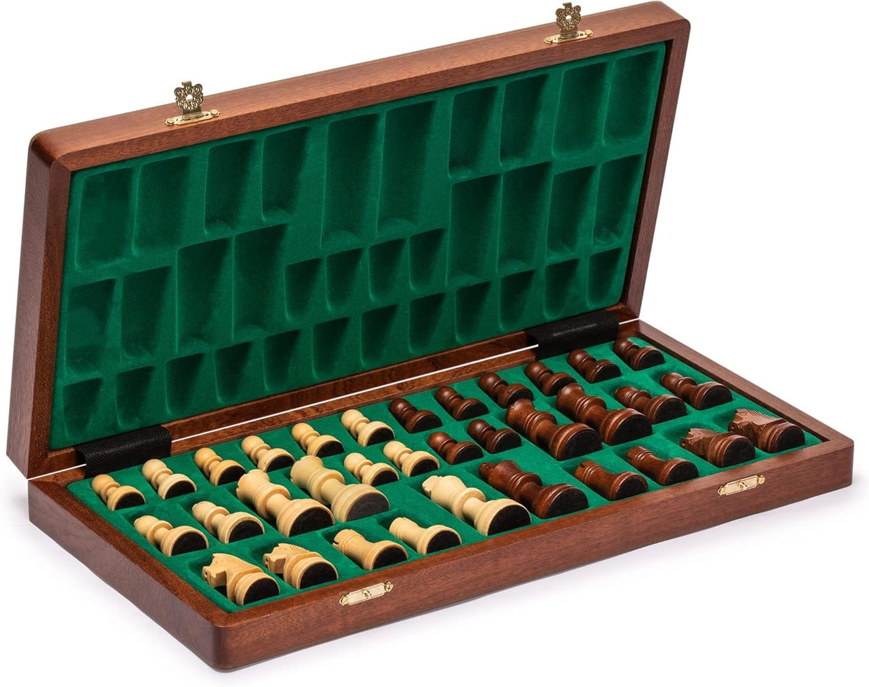 Luxury Wooden Staunton Chess Set 7.7cm Kings Classic Folding Board - Kwikley