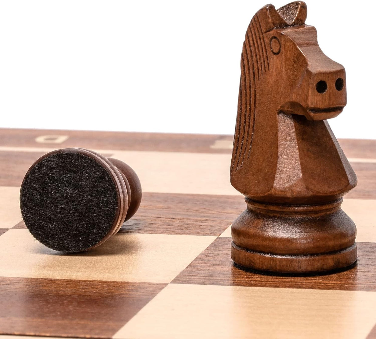 Luxury Wooden Staunton Chess Set 7.7cm Kings Classic Folding Board Game - Kwikley