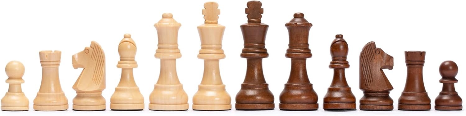Luxury Wooden Staunton Chess Set 7.7cm Kings Classic Folding Board Game - Kwikley