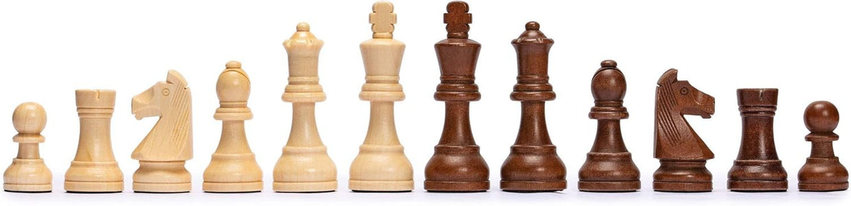 Luxury Wooden Staunton Chess Set 99mm Kings Classic Folding Board Game - Kwikley