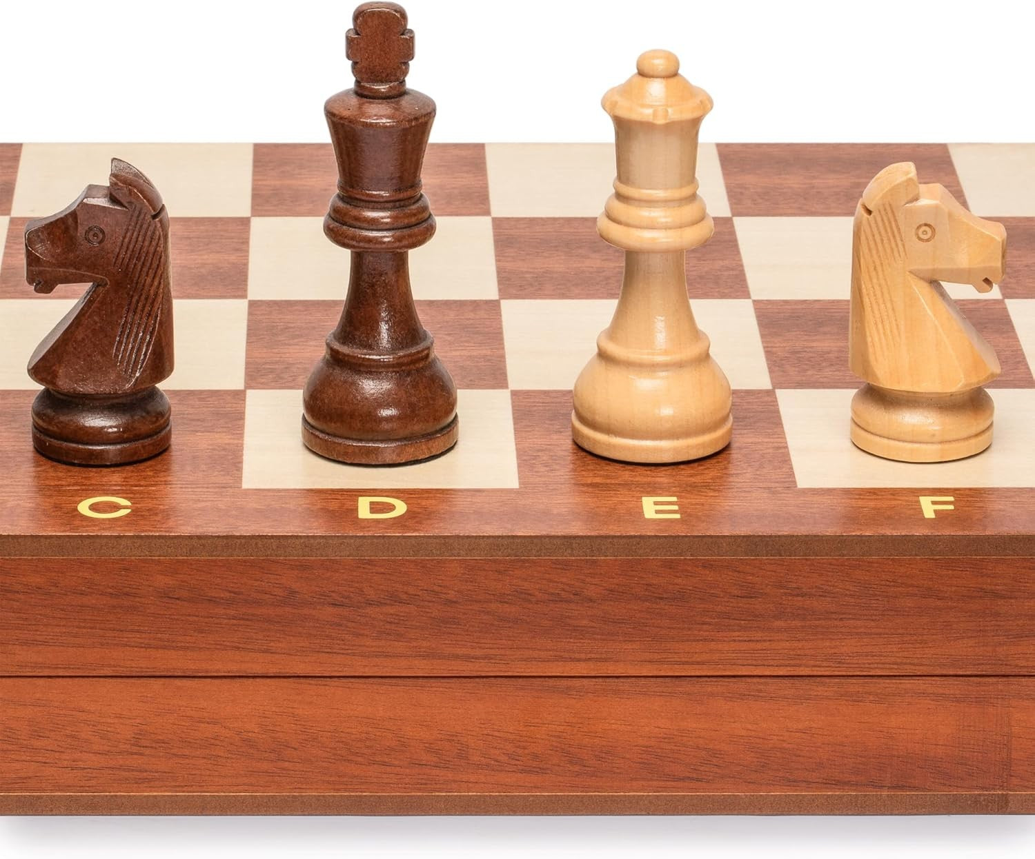Luxury Wooden Staunton Chess Set 99mm Kings Large 35cm Folding Board - Kwikley