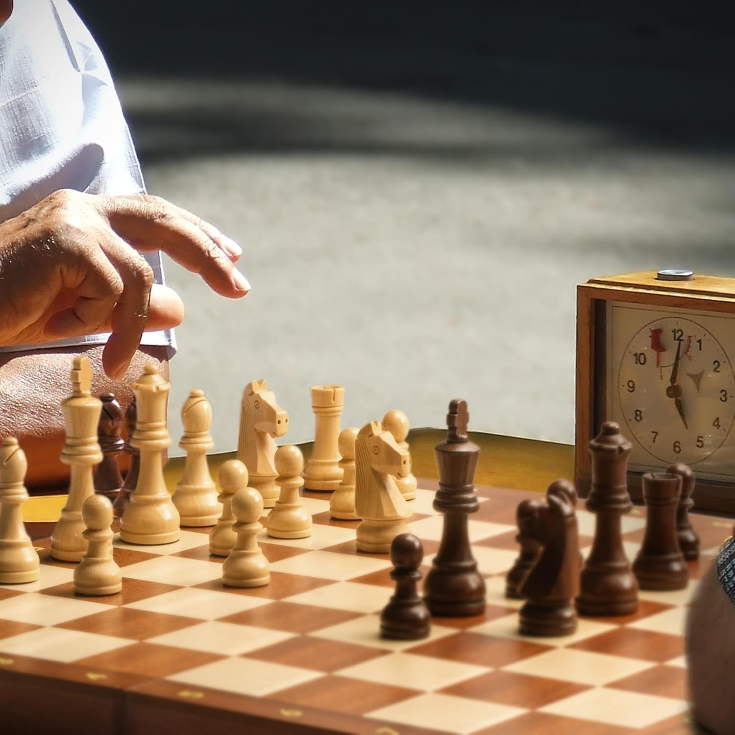 Luxury Wooden Staunton Chess Set 99mm Kings Large 35cm Folding Board - Kwikley