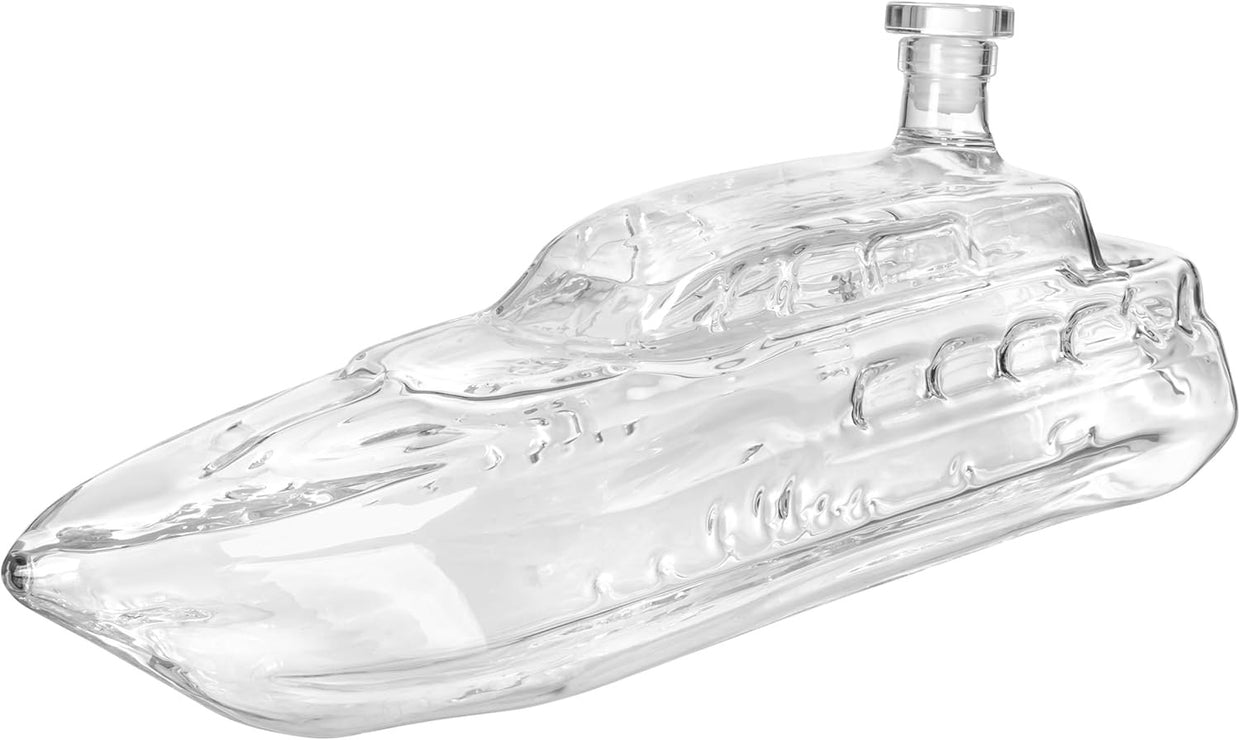 Luxury Yacht Whiskey Decanter 1000ml Glass Boat - Shaped Liquor Bottle Gift - Kwikley