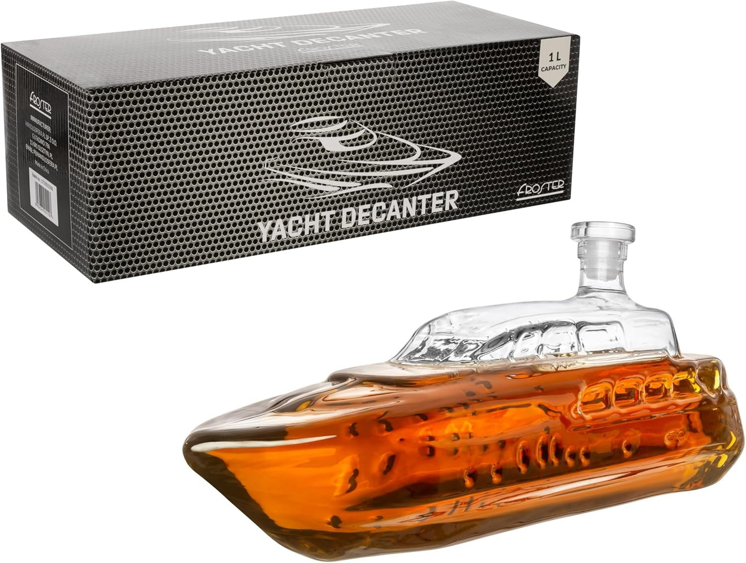 Luxury Yacht Whiskey Decanter 1000ml Glass Boat - Shaped Liquor Bottle Gift - Kwikley