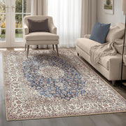 Machine Washable Rug 152x213cm Non - Slip Short Pile Vintage Area Carpet Home - Kwikley
