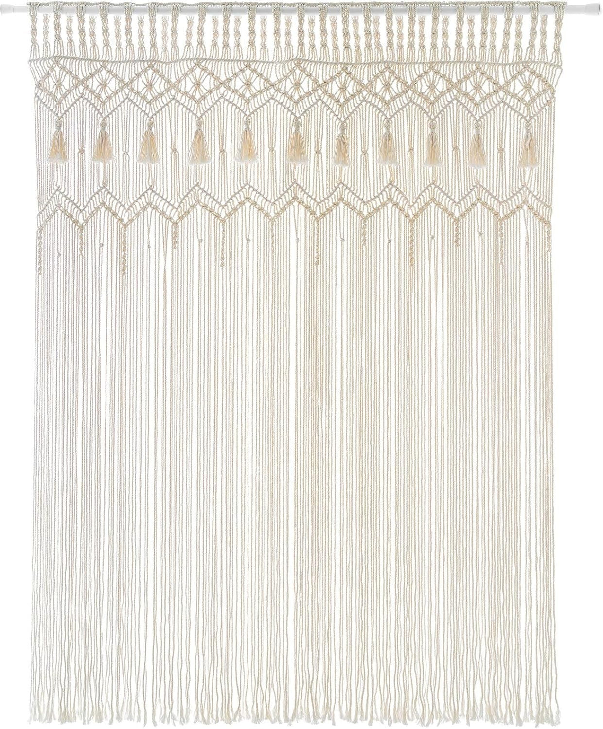 Macrame Wall Hanging Curtain 52x71" Boho Window Decor - Kwikley