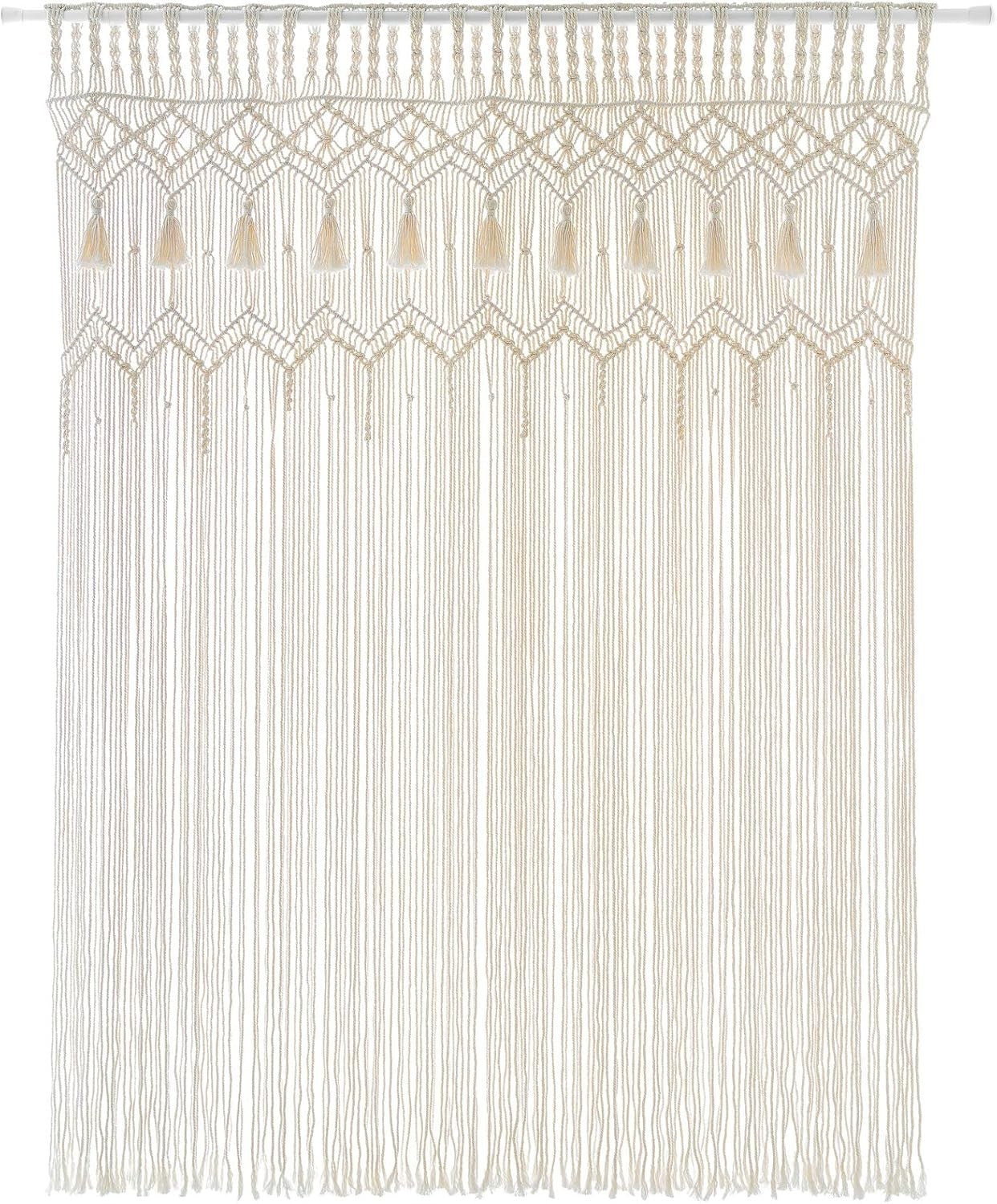 Macrame Wall Hanging Curtain 52x71" Boho Window Decor - Kwikley