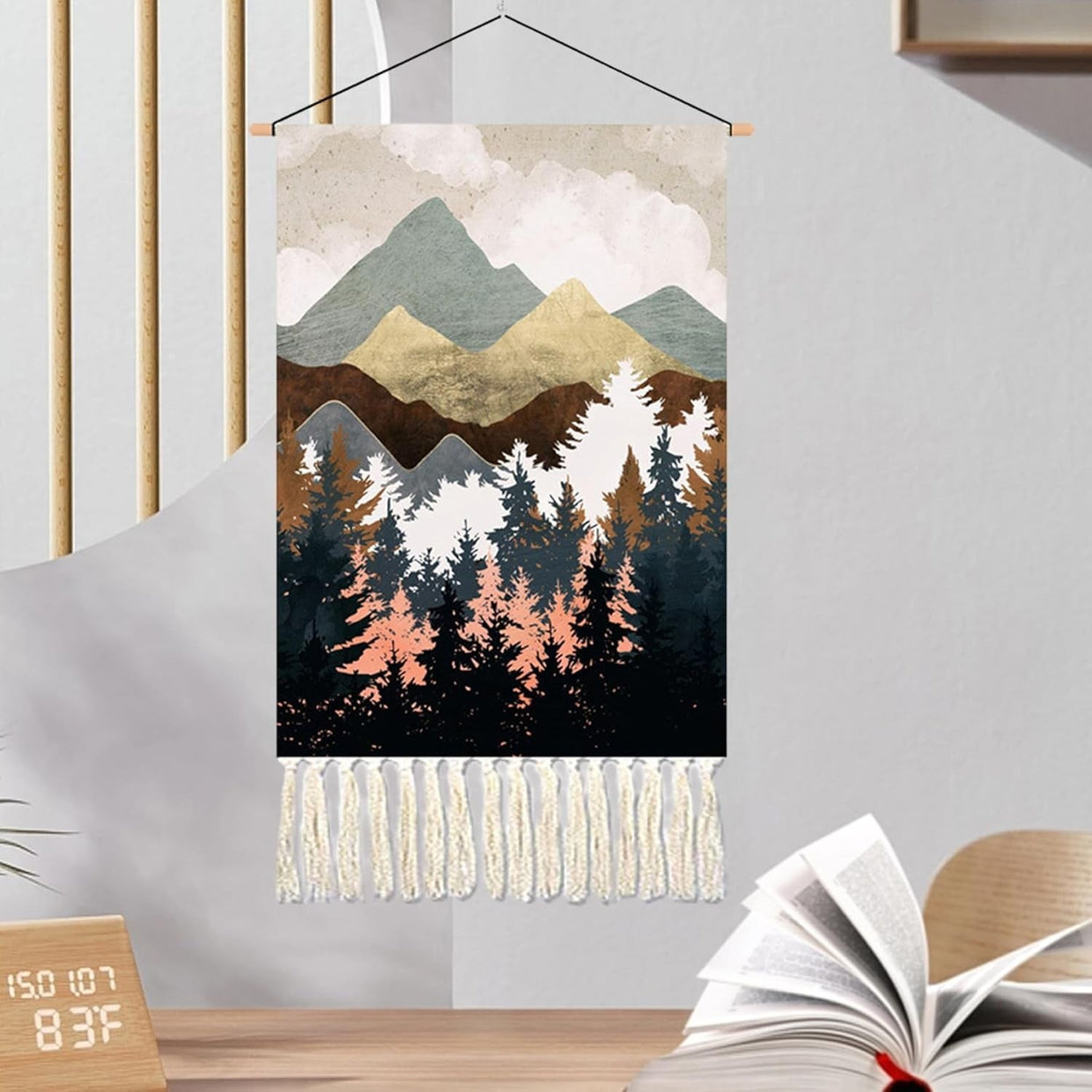 Macrame Wall Hanging Tapestry 35x60cm Boho Sun Goose Decor B - Kwikley